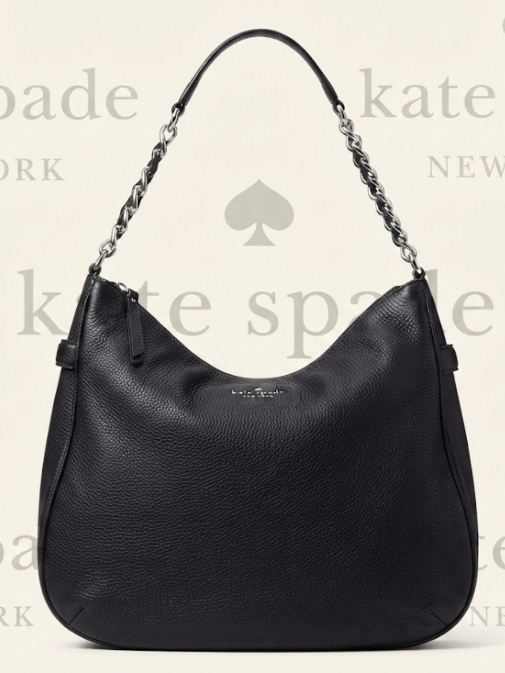 Authentic Kate Spade designer black leather handbag purse